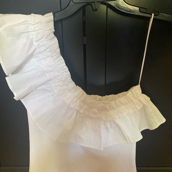 Anthropologie Porridge one-shoulder ruffled top. - Picture 5 of 5